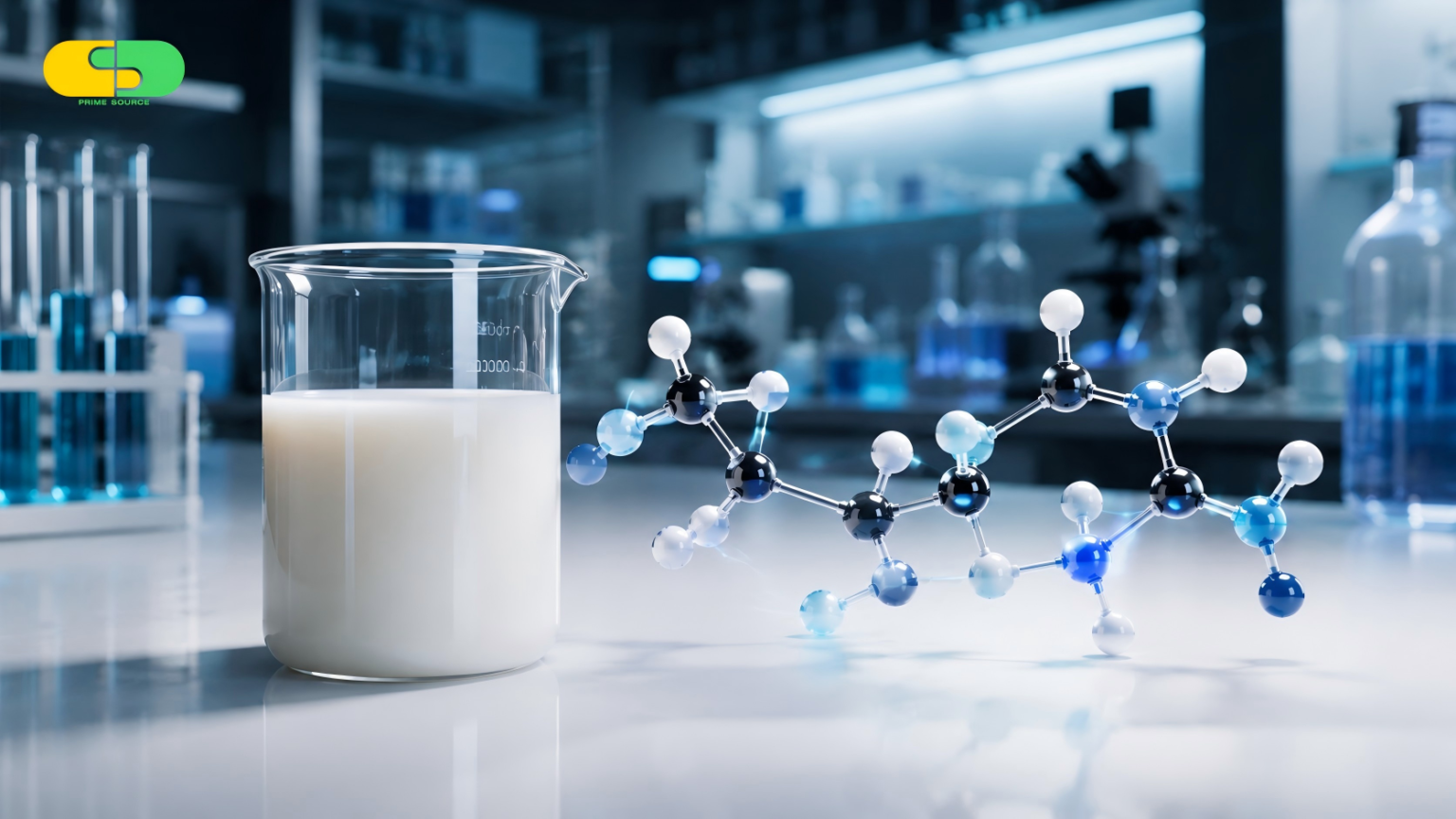 nitril butadiene rubber nbr latex emulsion in laboratory beaker