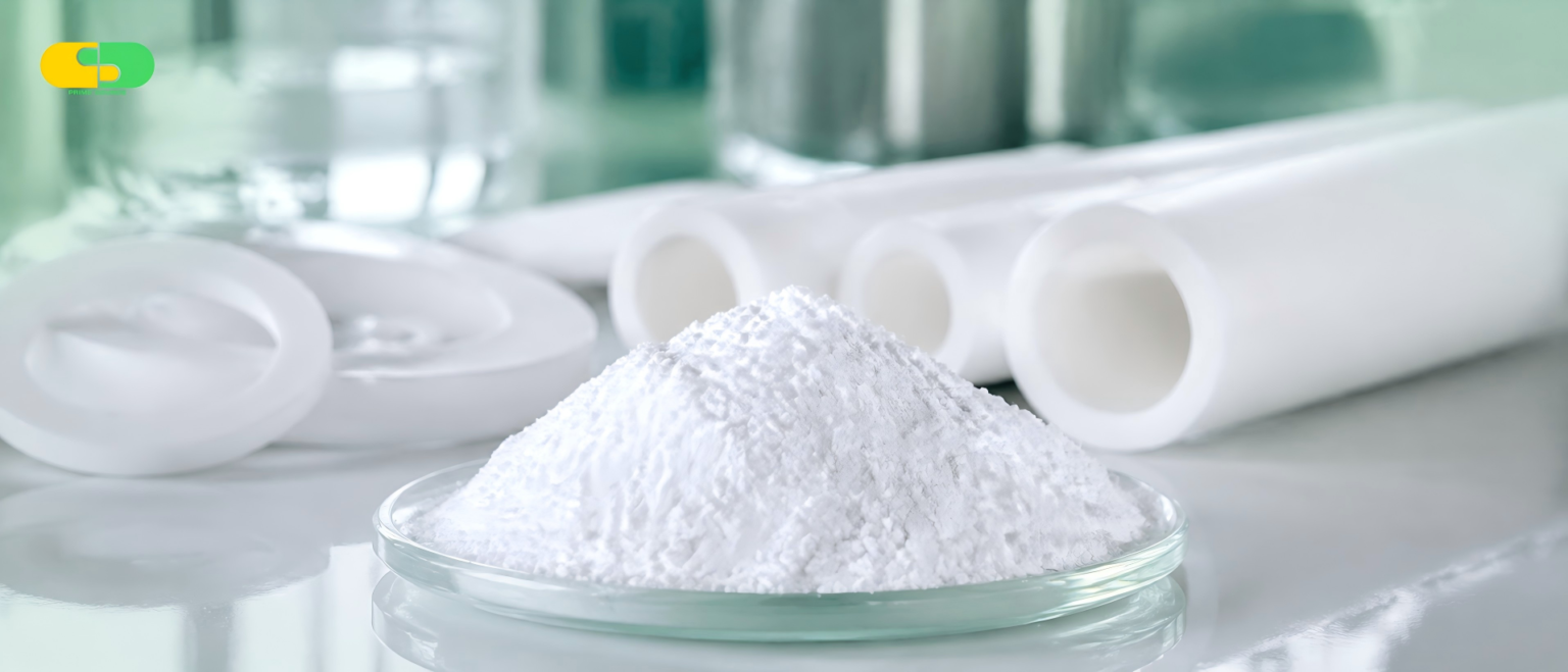 PTFE resin classifications showing micron powder, molding powder, fine powder, and dispersion grades for industrial applications